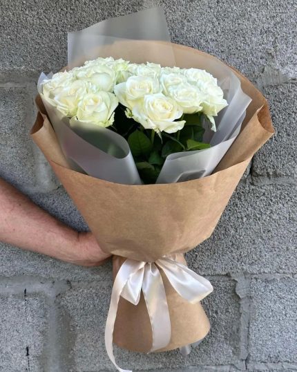 Букет «Ніжність» 21 біла троянда